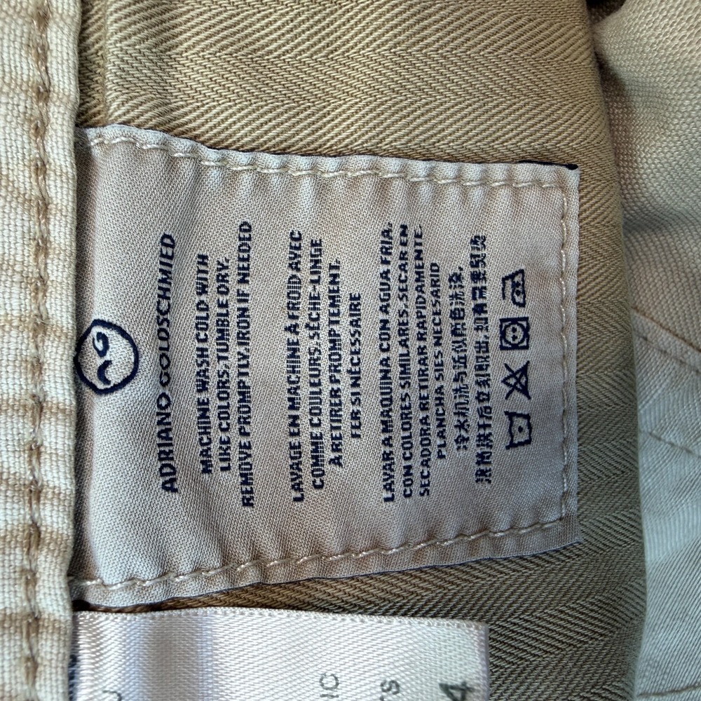 AG Adriano Goldschmied The Graduate Tailored Leg Khaki Linen Cotton Pants 36x28 - Picture 11 of 12